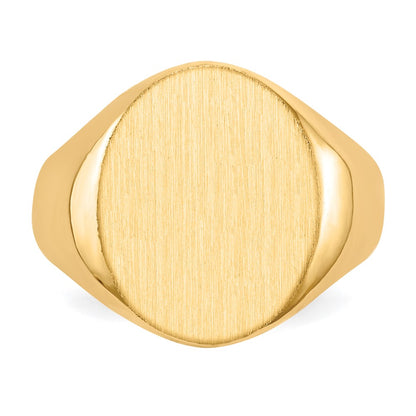 10k 17.5x14.0mm Oval Closed Back Mens Signet Ring