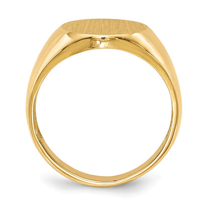 10k 15.0x13.5mm Oval Open Back Mens Signet Ring