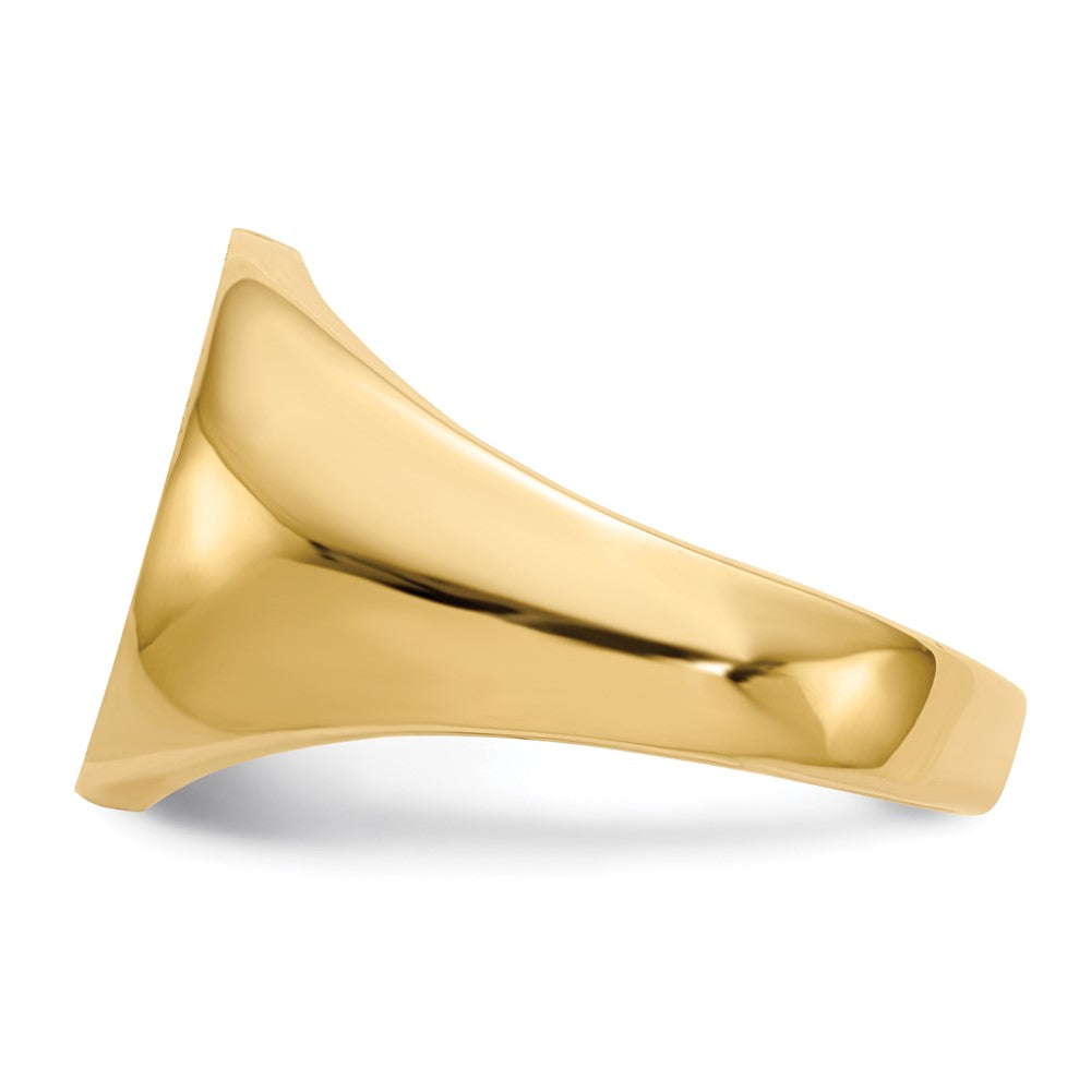 10k 15.0x13.5mm Oval Open Back Mens Signet Ring