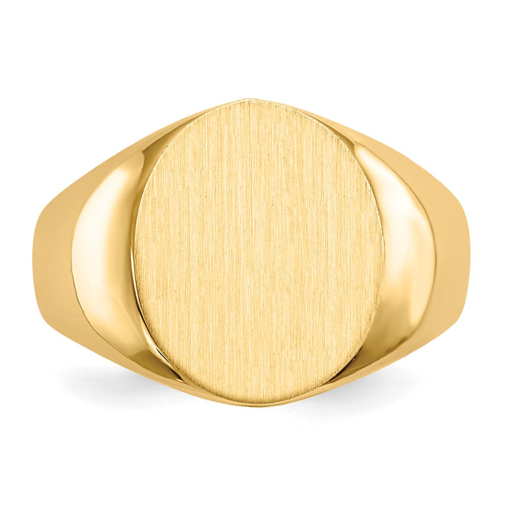 10k 15.0x13.5mm Oval Open Back Mens Signet Ring