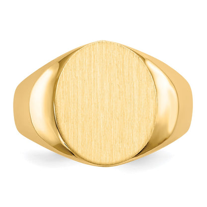 10k 15.0x13.5mm Oval Open Back Mens Signet Ring