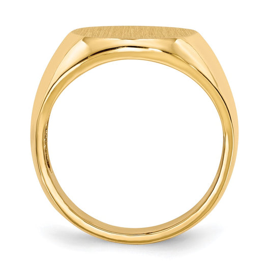 10k 18.5x14.0mm Oval Open Back Mens Signet Ring