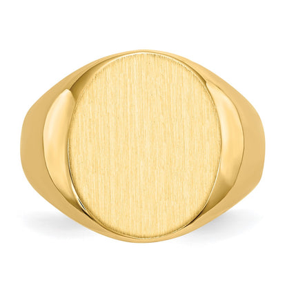 10k 18.5x14.0mm Oval Open Back Mens Signet Ring