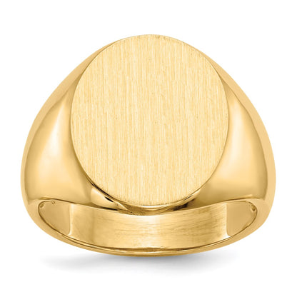 10k 18.5x14.0mm Oval Open Back Mens Signet Ring