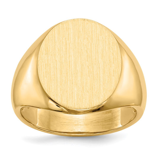 10k 18.5x14.0mm Open Back Men's Signet Ring