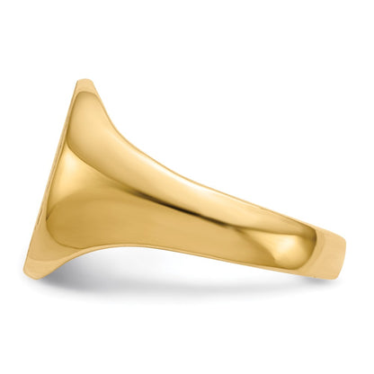 10k 10.5x12.0mm Oval Closed Back Signet Ring