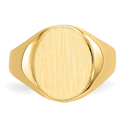 10k 10.5x12.0mm Oval Closed Back Signet Ring