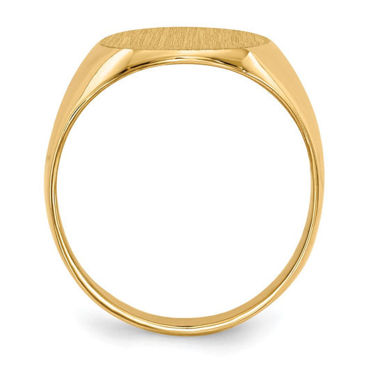 10k 13.5x12.0mm Oval Closed Back Signet Ring