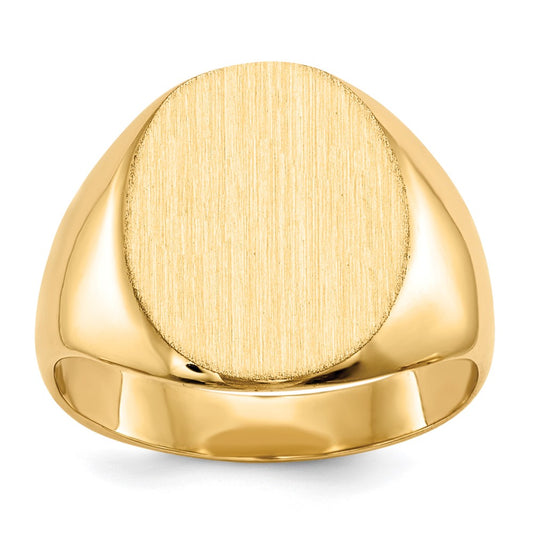 10k 13.5x12.0mm Oval Closed Back Signet Ring