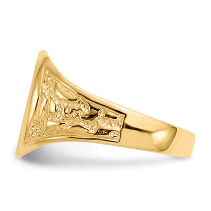 10k14.5x11.0mm Oval Nugget Closed Back Mens Signet Ring