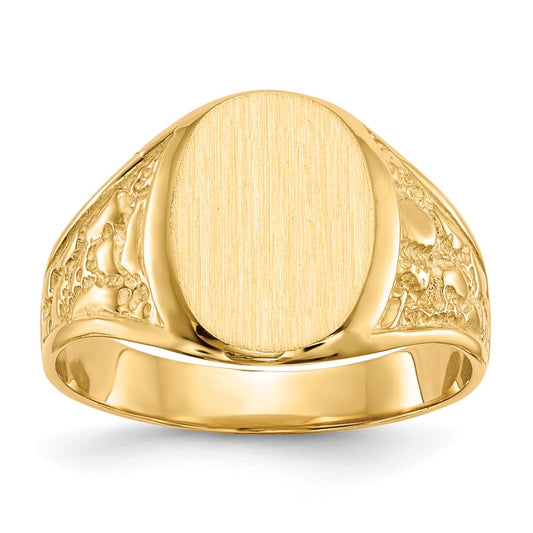 10ky14.5x11.0mm Closed Back Men's Signet Ring