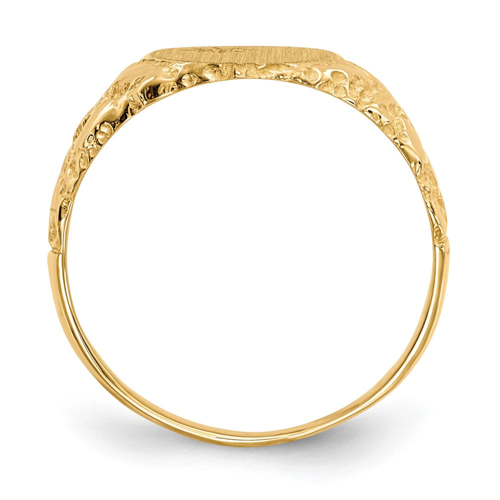 10k 11.0x9.0mm Holds 1-1.0mm Diamond Closed Back Signet Ring Mounting