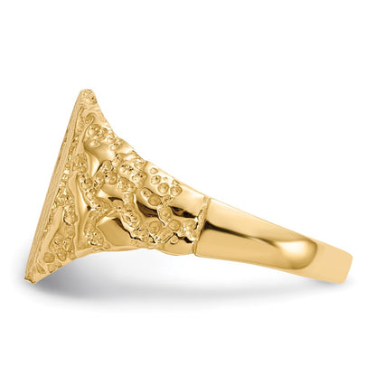 10k 11.0x9.0mm Holds 1-1.0mm Diamond Closed Back Signet Ring Mounting