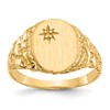 10k 11.0x9.0mm Holds 1-1.0mm Diamond Closed Back Signet Ring Mounting