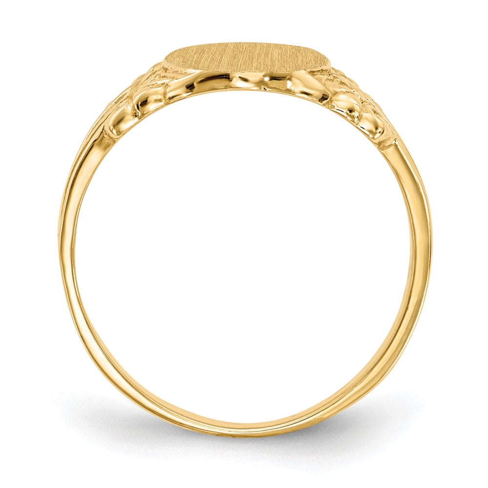 10k 10.0x8.0mm Oval Closed Back Signet Ring