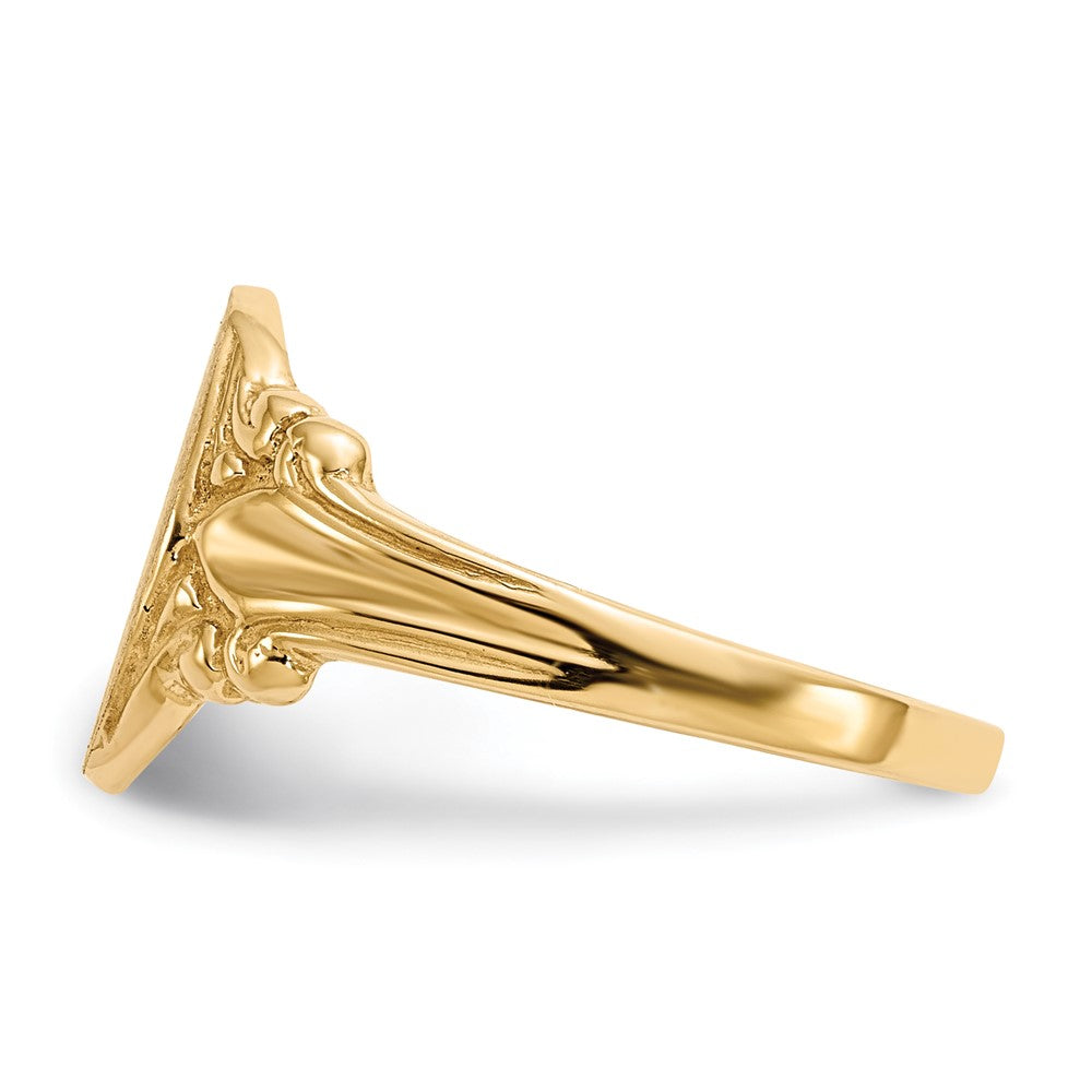 10k 10.0x8.0mm Oval Closed Back Signet Ring