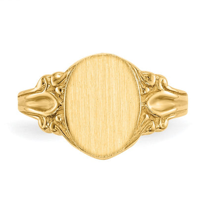 10k 10.0x8.0mm Oval Closed Back Signet Ring