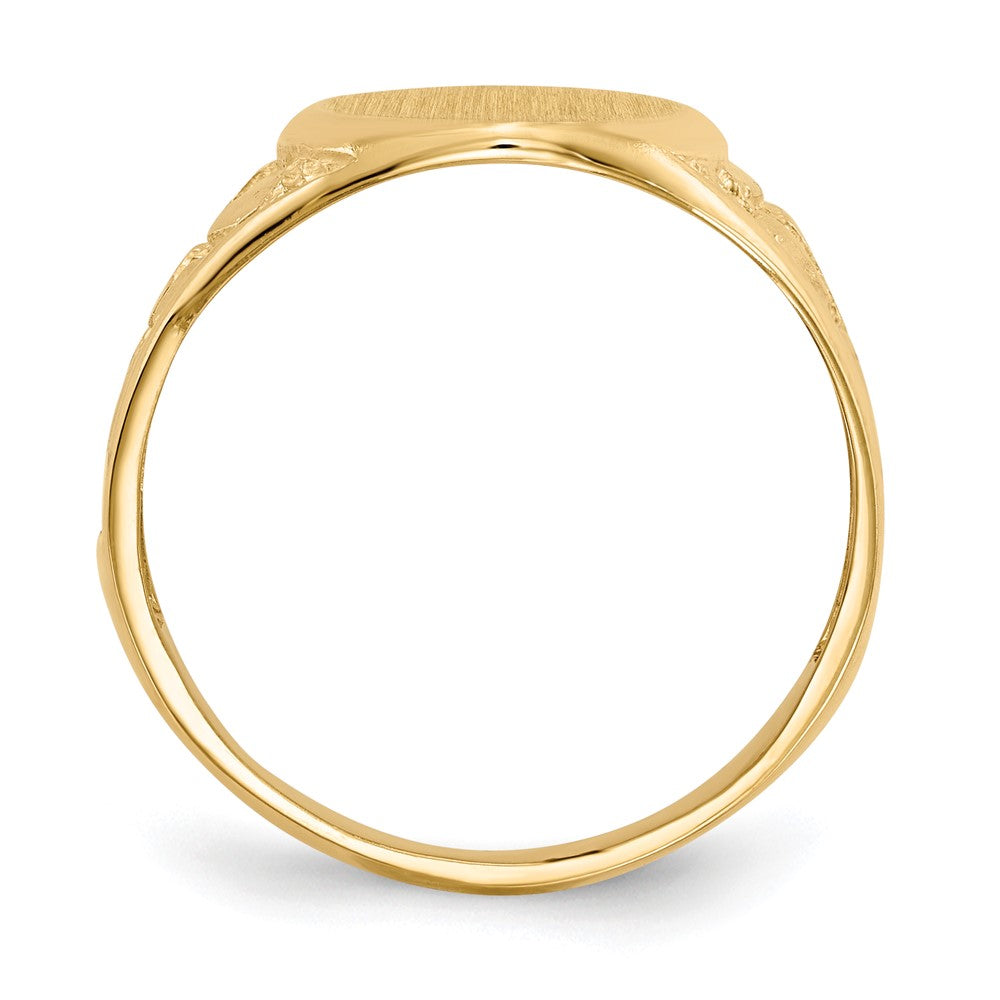 10k 15.0x11.5mm Oval Nugget Open Back Mens Signet Ring