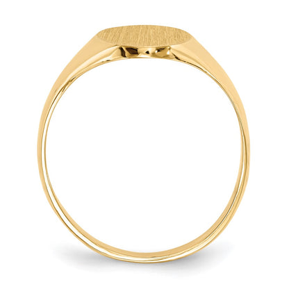 10k 12.5x8.5mm Oval Closed Back Signet Ring