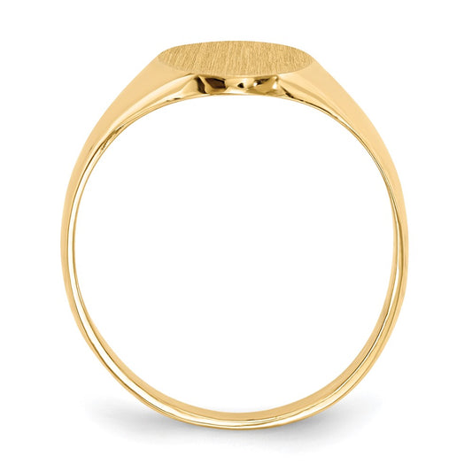 10k 12.5x8.5mm Oval Closed Back Signet Ring