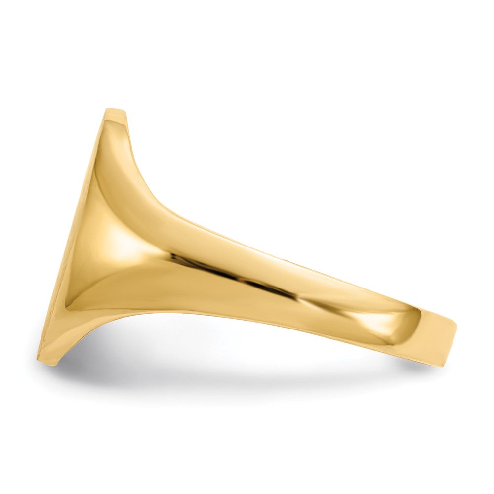 10k 12.5x8.5mm Oval Closed Back Signet Ring