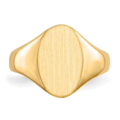 10k 12.5x8.5mm Oval Closed Back Signet Ring