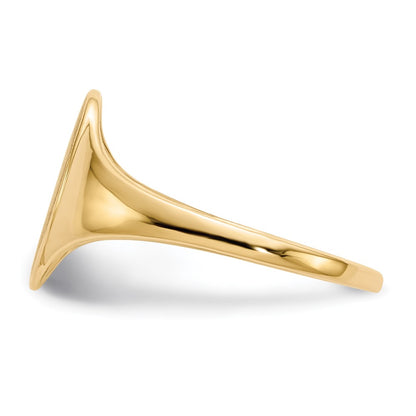 10k 12.0x8.5mm Oval Open Back Signet Ring