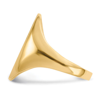 10k 12.0x17.0mm Oval Open Back Signet Ring