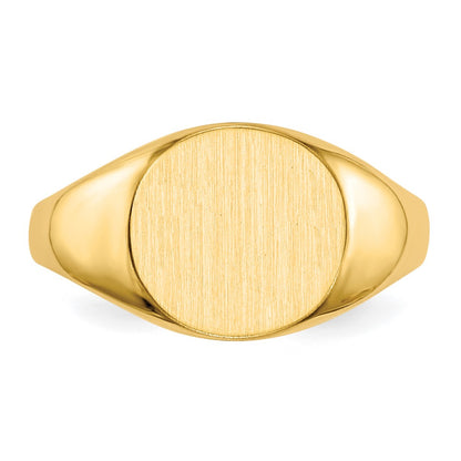 10ky 9.5x10.0mm Round Closed Back Signet Ring