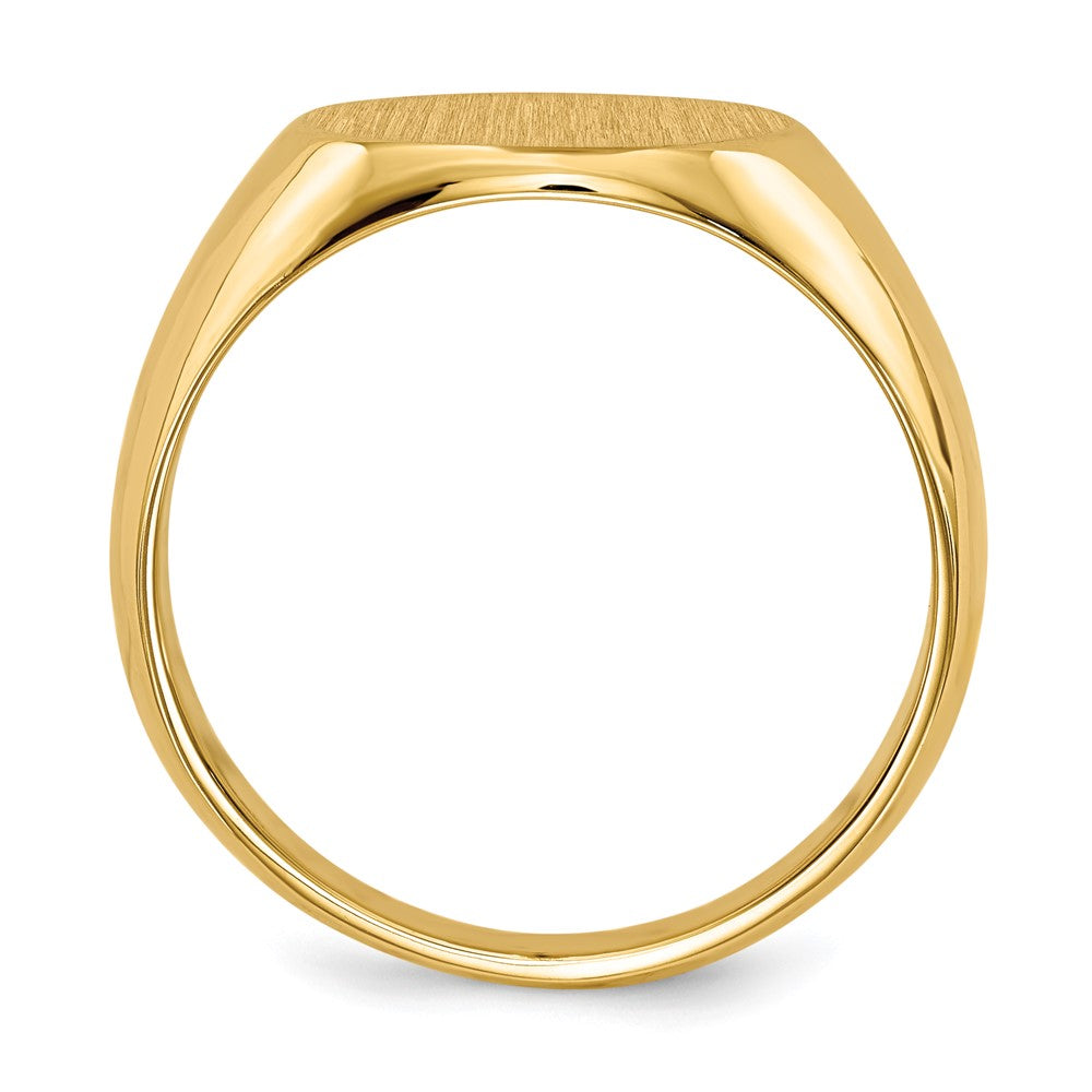 10k 12.5x13.5mm Oval East-West Closed Back Mens Signet Ring