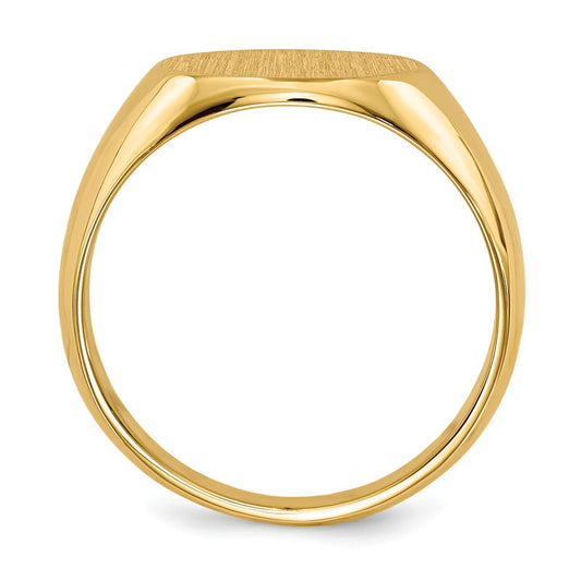10k 12.5x13.5mm Oval East-West Closed Back Mens Signet Ring