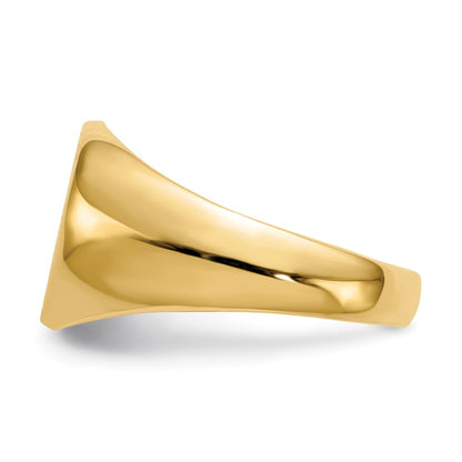 10k 12.5x13.5mm Oval East-West Closed Back Mens Signet Ring