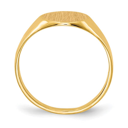 10ky 9.5x10.5mm Round Open Back Signet Ring