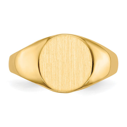 10ky 9.5x10.5mm Round Open Back Signet Ring