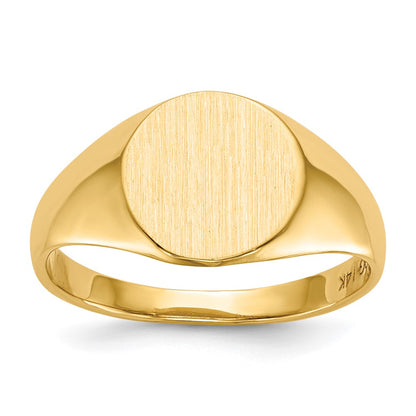 10ky 9.5x10.5mm Round Open Back Signet Ring