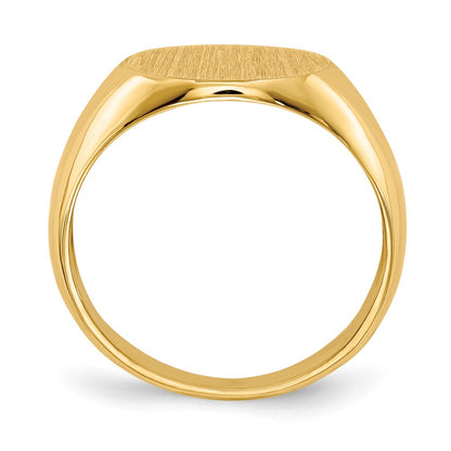 10k 12.5x13.5mm Oval East-West Open Back Mens Signet Ring