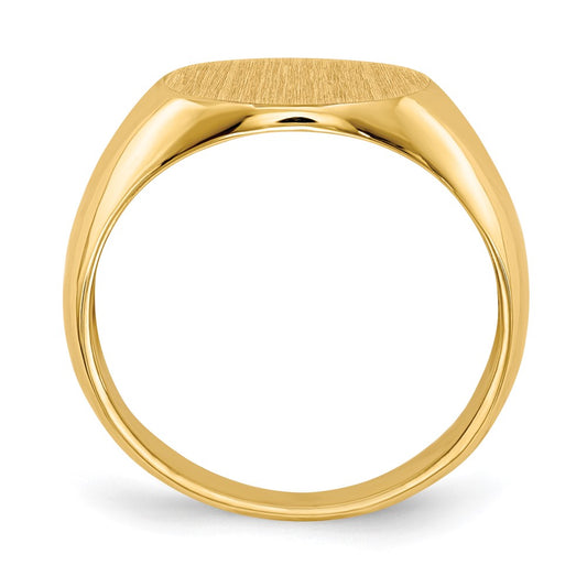 10k 12.5x13.5mm Oval East-West Open Back Mens Signet Ring