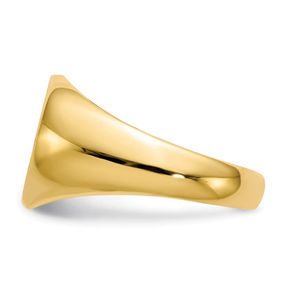 10k 12.5x13.5mm Oval East-West Open Back Mens Signet Ring