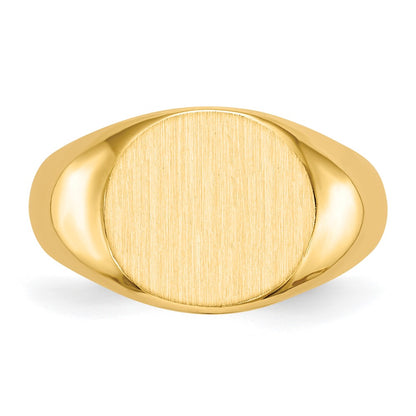 10k 12.5x13.5mm Oval East-West Open Back Mens Signet Ring