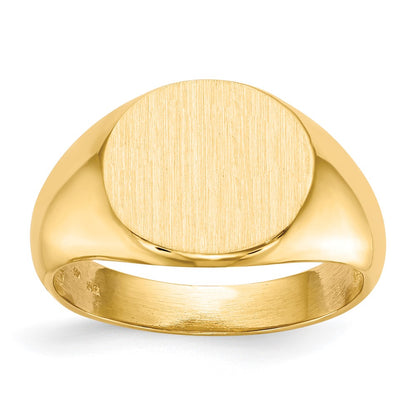10k 12.5x13.5mm Oval East-West Open Back Mens Signet Ring