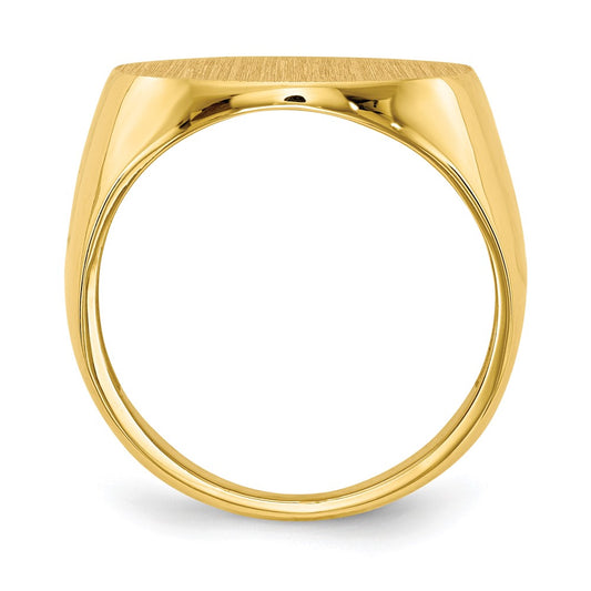 10k 17.5x18.0mm Round Open Back Mens Signet Ring