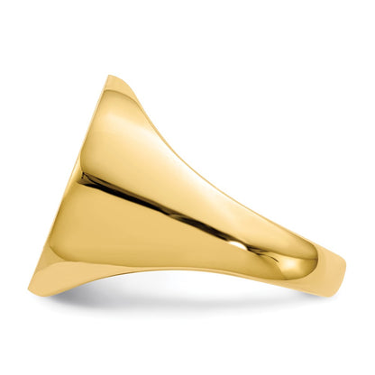 10k 17.5x18.0mm Round Open Back Mens Signet Ring
