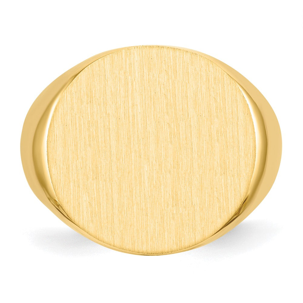 10k 17.5x18.0mm Round Open Back Mens Signet Ring