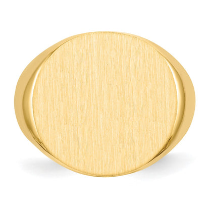 10k 17.5x18.0mm Round Open Back Mens Signet Ring