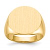 10k 17.5x18.0mm Round Open Back Mens Signet Ring