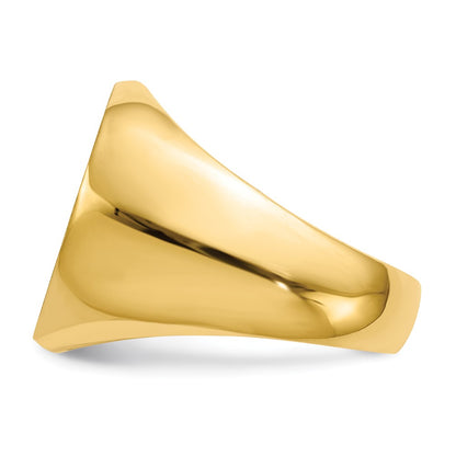 10k 18.0x18.0mm Round Open Back Mens Signet Ring
