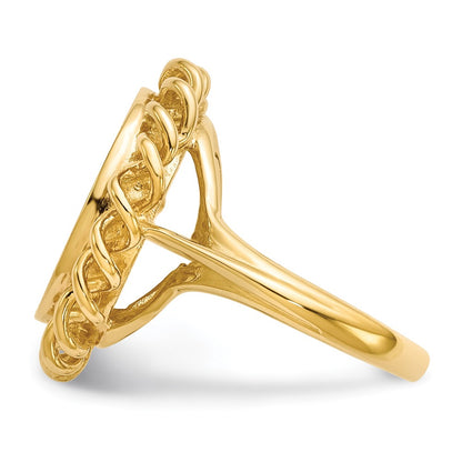 10k 14.5x15.0mm Round Twisted Filigree Edge Open Back Signet Ring
