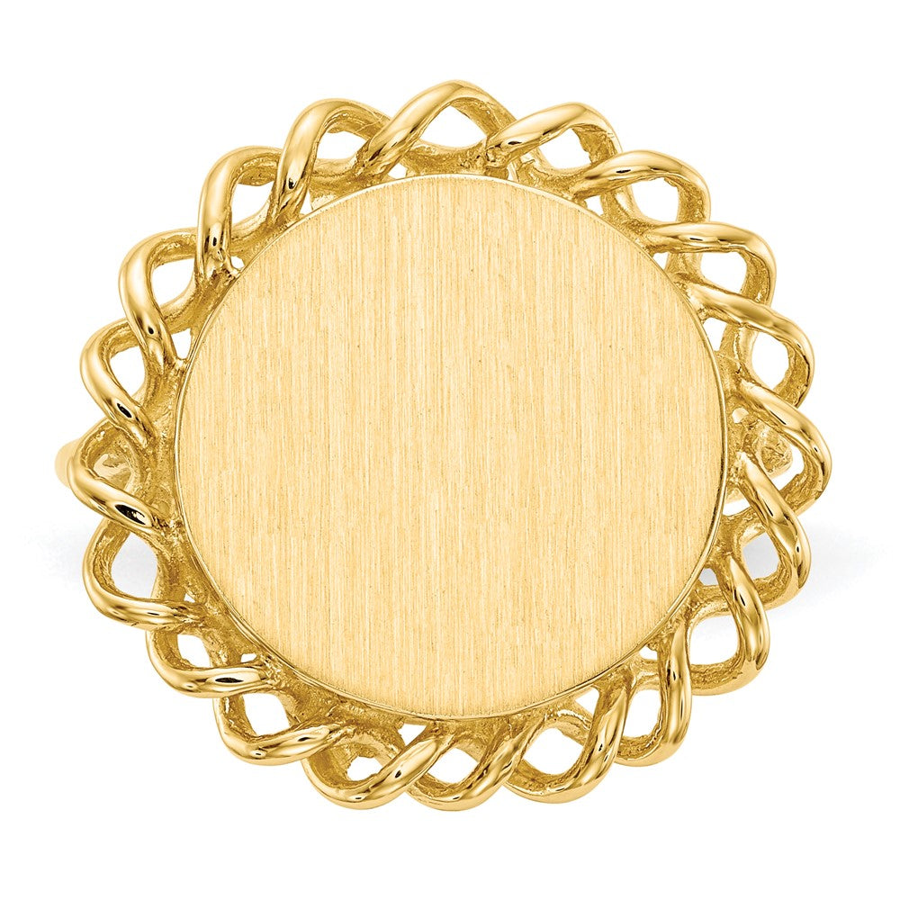 10k 14.5x15.0mm Open Back Signet Ring