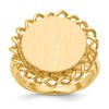 10k 14.5x15.0mm Round Twisted Filigree Edge Open Back Signet Ring