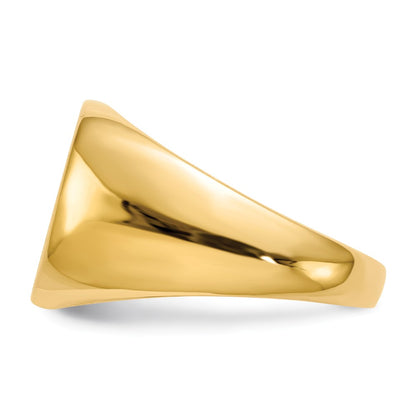 10k 13.0x15.0mm Cushion-shaped Closed Back Mens Signet Ring